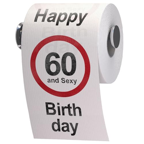 GOODS+GADGETS Lustiges Fun Klopapier zum 60. Geburtstag Toilettenpapier Geschenkartikel Geburtstags-Dekoration 60 und Sexy!