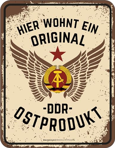 Deko Blechschild Original DDR Ostprodukt als Geschenk für Ossis