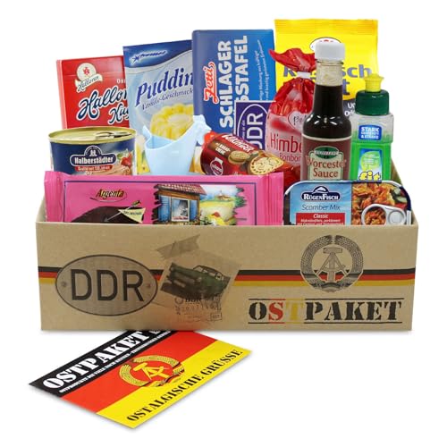 OLShop AG Ostpaket Mini mit 13 typischen Produkten der DDR Spezialitäten Spezialitätenpaket Geschenkset Ostprodukte DDR - Geschenkidee