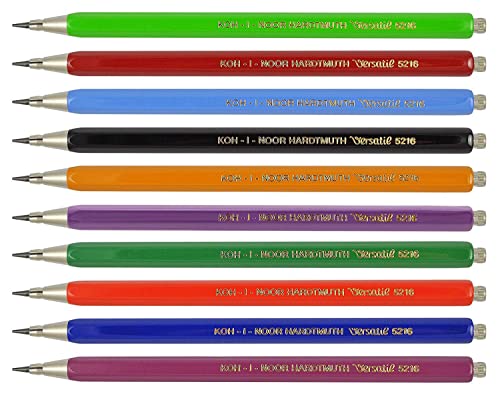 KOH-I-NOOR 5216 Druckbleistift Fallbleistift Metall 2 mm farbig sortiert 10 er Set