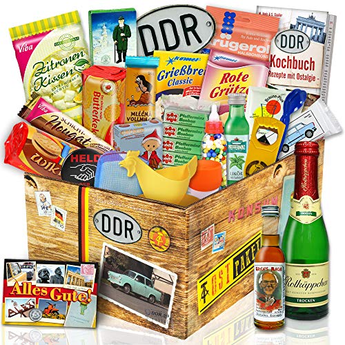 ostprodukte-versand DDR 24tlg Geschenkbox mit Ost Spezialitäten/Geschenkset Geburtstag für Männer